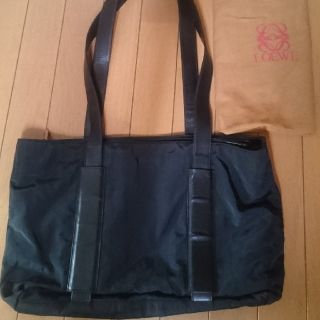 ロエベ(LOEWE)のLOEWE ロエベ メンズ ナイロン レザー トートバッグ 黒 美品(トートバッグ)