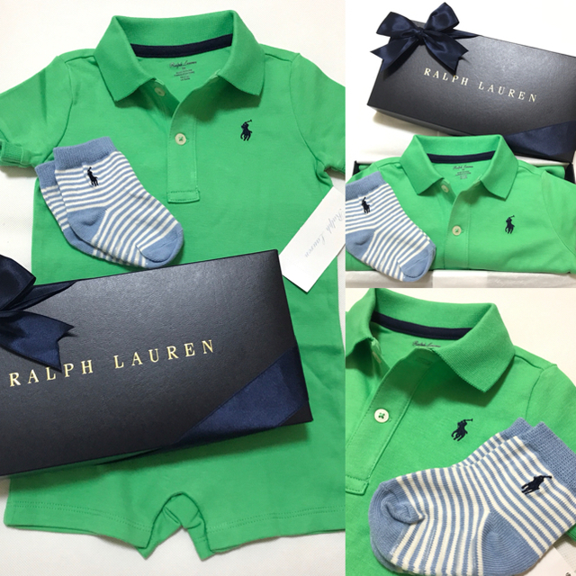 Ralph Lauren(ラルフローレン)のおまとめギフト☆BABY BOY☆新品✨ショートオール × 靴下 6M/70 キッズ/ベビー/マタニティのベビー服(~85cm)(ロンパース)の商品写真