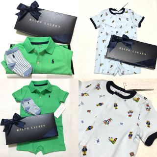 ラルフローレン(Ralph Lauren)のおまとめギフト☆BABY BOY☆新品✨ショートオール × 靴下 6M/70(ロンパース)