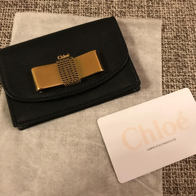 Chloe(クロエ)の新品クロエ Chloe'カードケース 正規品 ブラック レディースのファッション小物(名刺入れ/定期入れ)の商品写真