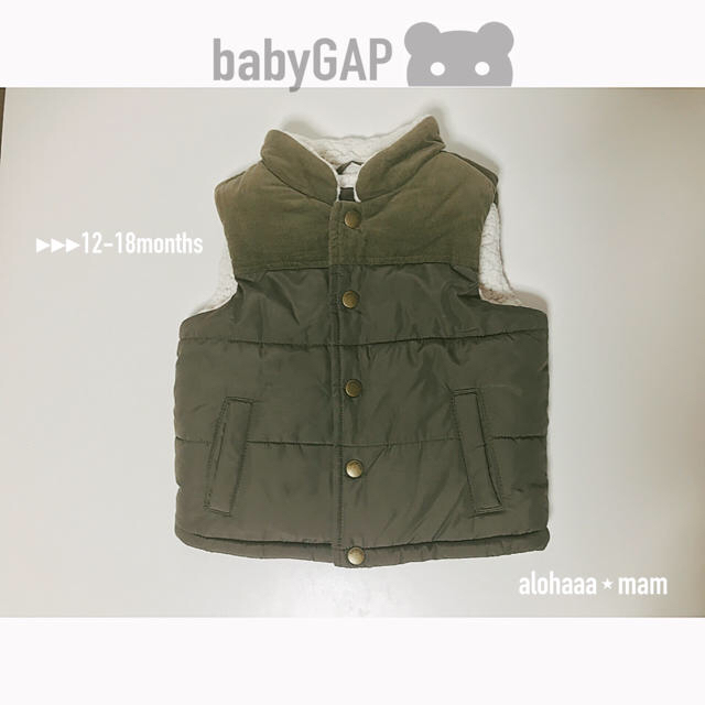 babyGAP(ベビーギャップ)の【babygap】中ボア♡ダウンベスト♡アウター♡ジャケット キッズ/ベビー/マタニティのベビー服(~85cm)(ジャケット/コート)の商品写真