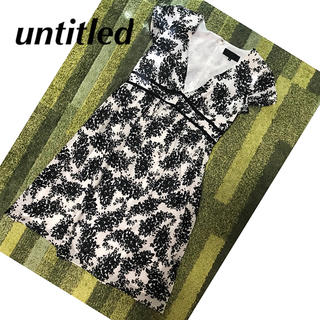 アンタイトル(UNTITLED)の美品 アンタイトル  untitled ワンピース フラワー 花(ひざ丈ワンピース)