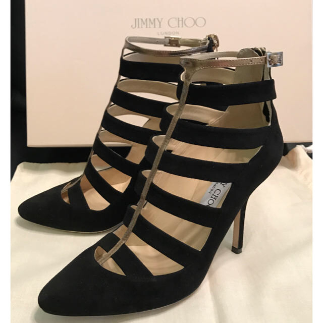 JIMMY CHOO(ジミーチュウ)のジミーチュウ ブーティ ショートブーツ ブラック 36.5 レディースの靴/シューズ(ブーツ)の商品写真