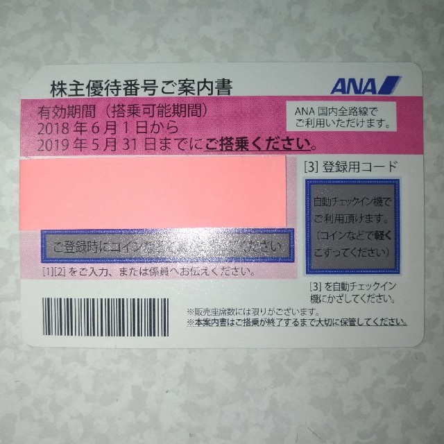 ANA(全日本空輸)(エーエヌエー(ゼンニッポンクウユ))のANA株主優待券 チケットの乗車券/交通券(航空券)の商品写真