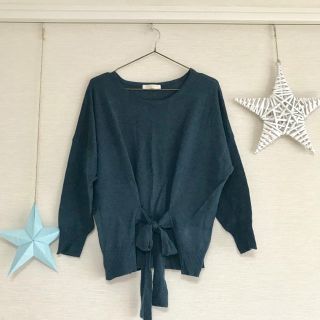 ショコラフィネローブ(chocol raffine robe)の【未使用品】chocol raffine robe  ウエストリボンニット(ニット/セーター)