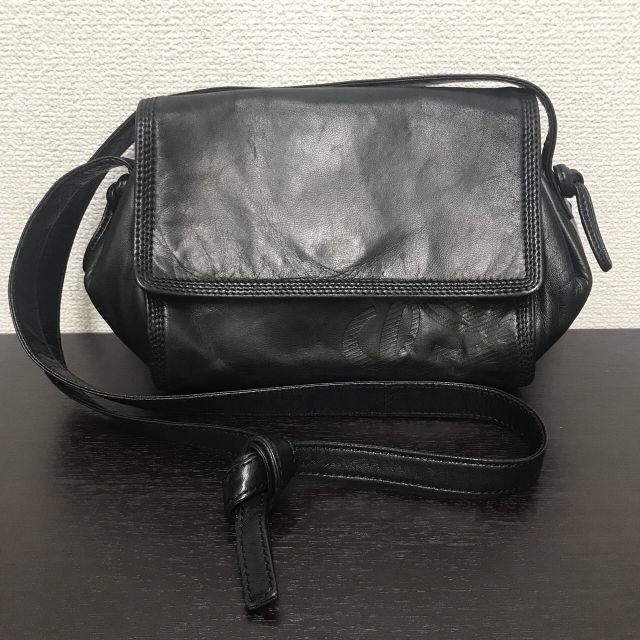 LOEWE - ロエベ　ショルダーバッグ　黒　レザー　アナグラム