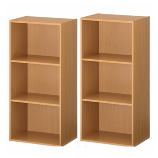 【送料無料】カラーボックス3段 　２個セット展示品（ナチュラル）(棚/ラック/タンス)