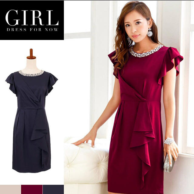 GIRL(ガール)のビジュー ドレス ワンピース レディースのフォーマル/ドレス(その他ドレス)の商品写真