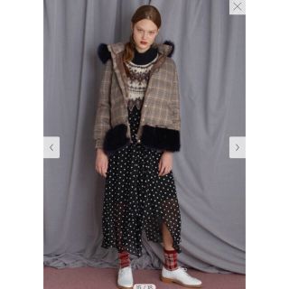 ファーファー(fur fur)のエコファーチェックダウン 2018AW(ダウンコート)