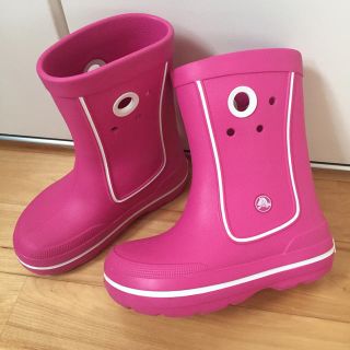 クロックス(crocs)の美品クロックス 長靴ピンクj119-19.5㎝(長靴/レインシューズ)