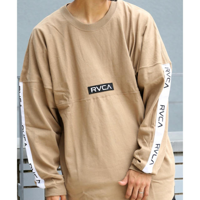 RVCA テープロゴ ロンＴ ベージュ