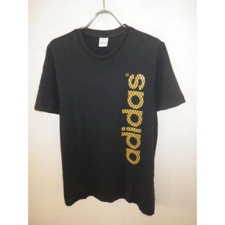 アディダス(adidas)のz7831adidas★アディダス★プリント半袖Tシャツ★L★黒×金★人気★激安(Tシャツ/カットソー(半袖/袖なし))