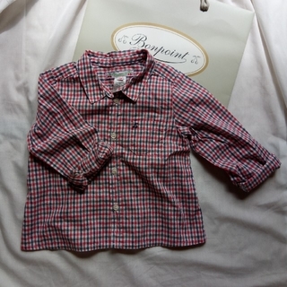 ボンポワン(Bonpoint)のボンポワン　18m　チェックシャツ(シャツ/カットソー)