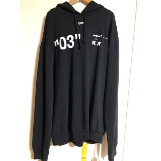 オフホワイト(OFF-WHITE)のXL off white  for all 03 arrow hoodie 黒(パーカー)