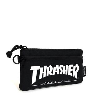 スラッシャー(THRASHER)の【THRASHER】”スマホ操作可能”マルチポーチ ［BK/WH］《送料込み》(iPhoneケース)