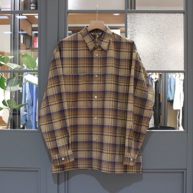 新品 AURALEE SUPER LIGHT WOOL CHECK SHIRTSメンズ