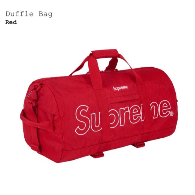 メンズsupreme 18aw week1 duffle bag red