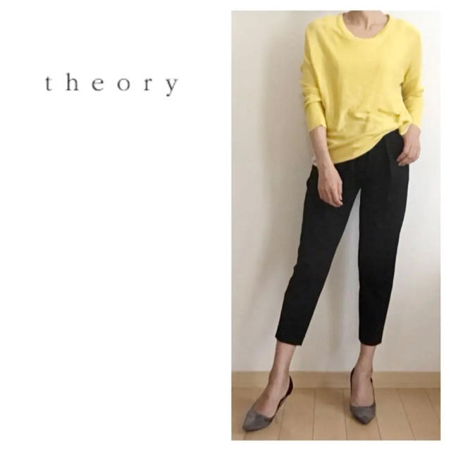 theory(セオリー)のtheory☆セオリー☆黒☆クロップドパンツ☆テーパード☆タック レディースのパンツ(クロップドパンツ)の商品写真