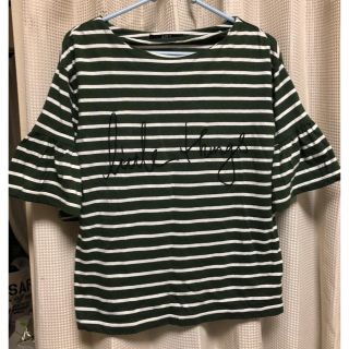 アズールバイマウジー(AZUL by moussy)のアズールバイマウジー フリル袖 ボーダー トップス(Tシャツ(半袖/袖なし))