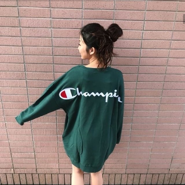 今季新作グリーン Champion×RCWBコラボ ビッグスウェットワンピース