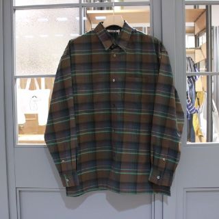 コモリ(COMOLI)の新品 AURALEE SUPER LIGHT WOOL CHECK SHIRTS(シャツ)