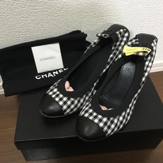 シャネル(CHANEL)のCHANEL ✴︎ ギンガムパンプス37ハーフ(ハイヒール/パンプス)