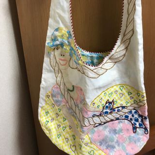 ツモリチサト(TSUMORI CHISATO)のツモリチサト バック 新品 希少 定価4万円弱 三つ編み女の子 中シルク花柄(ショルダーバッグ)