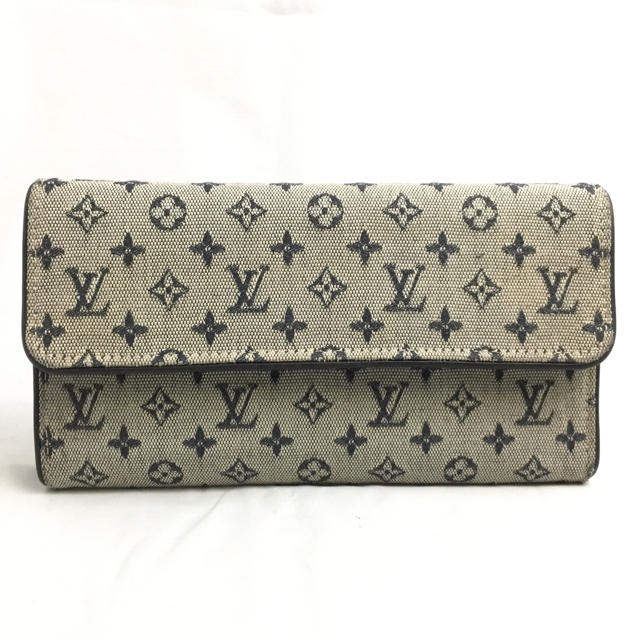 LOUIS VUITTON(ルイヴィトン)のLV ルイヴィトン モノグラムミニラン ネイビー デニム 長財布 サラ レディースのファッション小物(財布)の商品写真