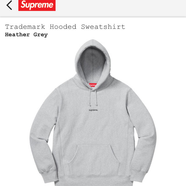 Supreme trademark hooded sweatshirt 灰 XLトップス