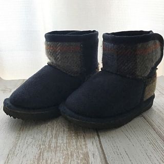 ハリスツイード(Harris Tweed)のムートンブーツ キッズムートン Harris Tweed １５センチ(ブーツ)