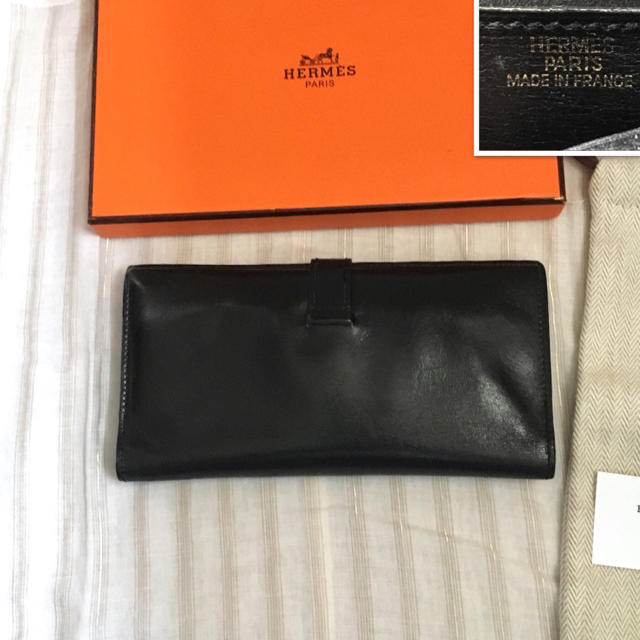 Hermes(エルメス)のHERMES/エルメスペアンクラシックボックスカーフ長財布ゴールド金具V刻印 メンズのファッション小物(長財布)の商品写真