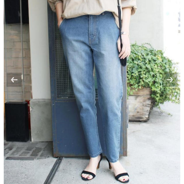 SLOBE IENA LE DENIM テーパードデニムパンツ ブルー