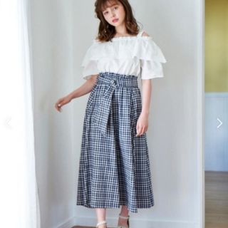 マジェスティックレゴン(MAJESTIC LEGON)のマジェ 美品 チェックスカート 💙 navy(ロングスカート)