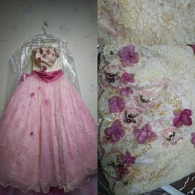 【リメイク】ピンクのカラードレス