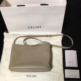 セリーヌ(celine)のセリーヌ/トリオ/ラージ/ベージュ&ゴールド(ショルダーバッグ)