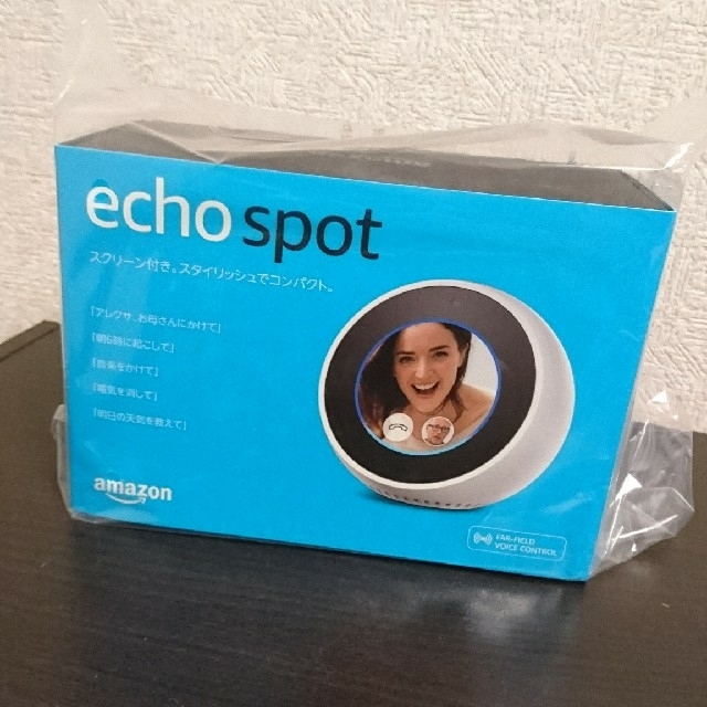 ECHO(エコー)の新品・未開封 Amazon Echo Spot ホワイト スマホ/家電/カメラのオーディオ機器(スピーカー)の商品写真