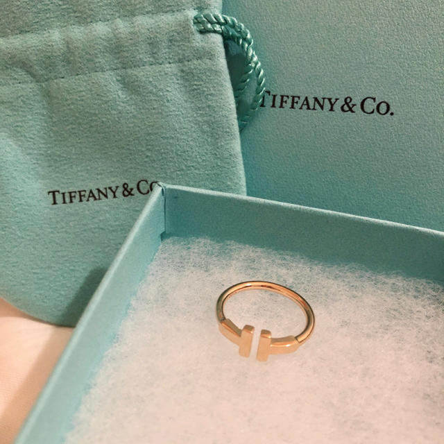 Tiffany & Co.(ティファニー)の【海砂様専用】Tiffany Tリング★ピンクゴールド 9号★ティファニー レディースのアクセサリー(リング(指輪))の商品写真