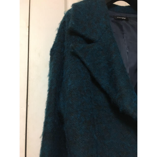elianegigi(エリアーヌジジ)のくすみ  ブルー  ロング チェスターコート レディースのジャケット/アウター(チェスターコート)の商品写真