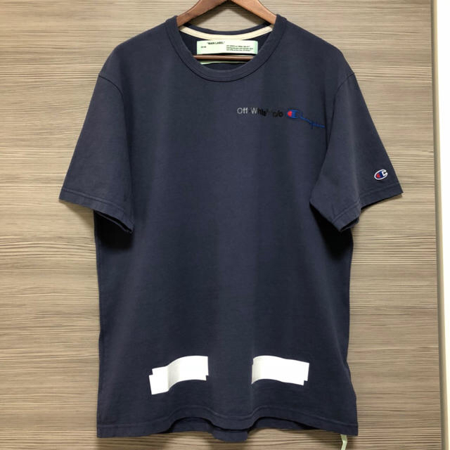Off-White × Champion Tee  Dusty Blue M