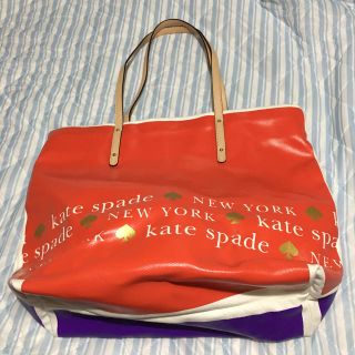 ケイトスペードニューヨーク(kate spade new york)の★難あり★Kate spade ケイトスペード  赤×紫 トートバッグ(トートバッグ)