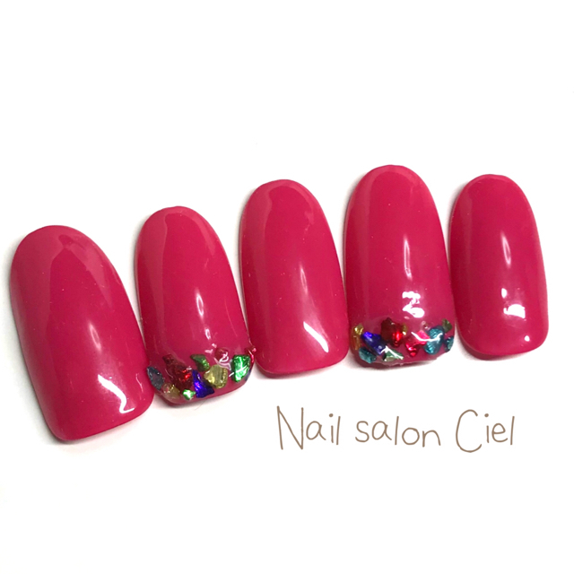 ショッキングピンク ネイルチップの通販 By Nail Salon Ciel ラクマ