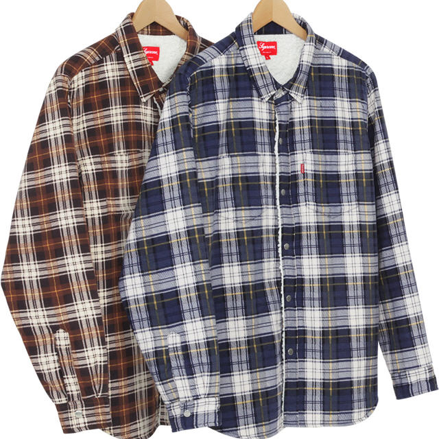 専用 Supreme Flannel sherpa Shirt