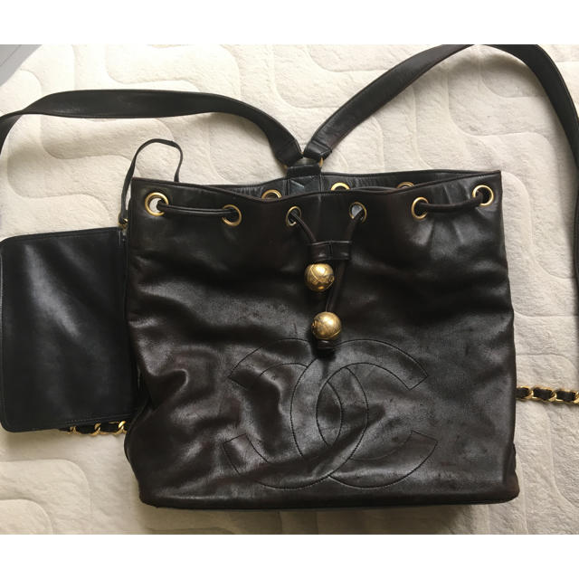 CHANEL レザー バッグ vintage OLD