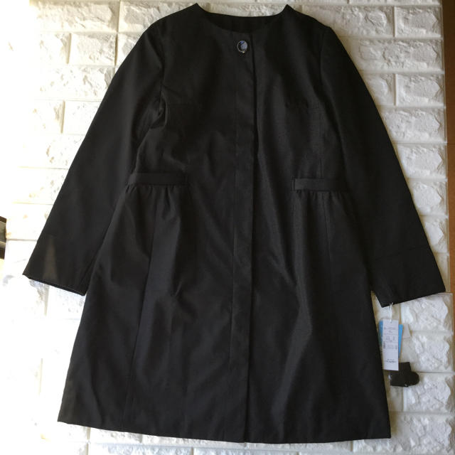 【 11号 】 ノーカラー コート 黒 フォーマル 卒園式 卒業式 レディースのジャケット/アウター(その他)の商品写真