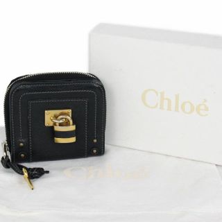 クロエ(Chloe)のChloe クロエ パディントン 二つ折り 財布 レザー ブラック 中古(財布)