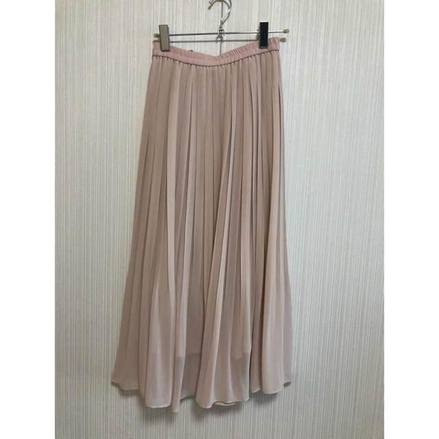 UNIQLO(ユニクロ)のピンク ロング プリーツスカート レディースのスカート(ロングスカート)の商品写真