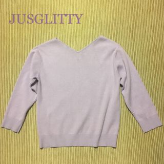 ジャスグリッティー(JUSGLITTY)のジャスグリッティー   前後Vシンプルニット ちょっと訳あり(ニット/セーター)