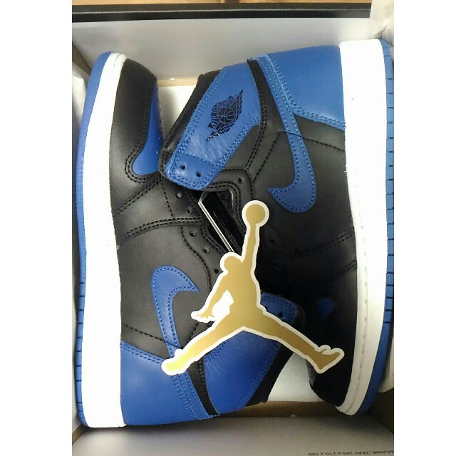 レディースNIKE Jordan1 Royal 575441 00723.5 新品 黒タグ