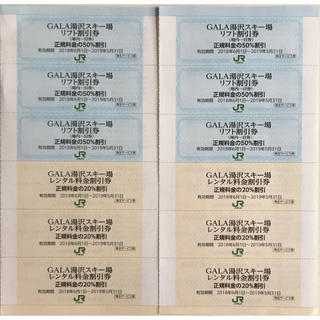 ジェイアール(JR)のGALA湯沢スキー場 リフト 割引券 6枚 & レンタル料金 割引券 6枚(その他)