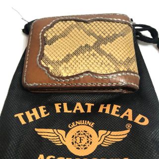 フラットヘッド(THE FLAT HEAD)の雰囲気抜群★希少★正規品★フラットヘッド★二つ折り 財布★パイソン レザー 本革(折り財布)